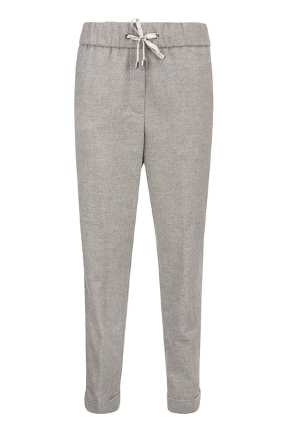 Wool-blend jogger trousers - VOGUERINI