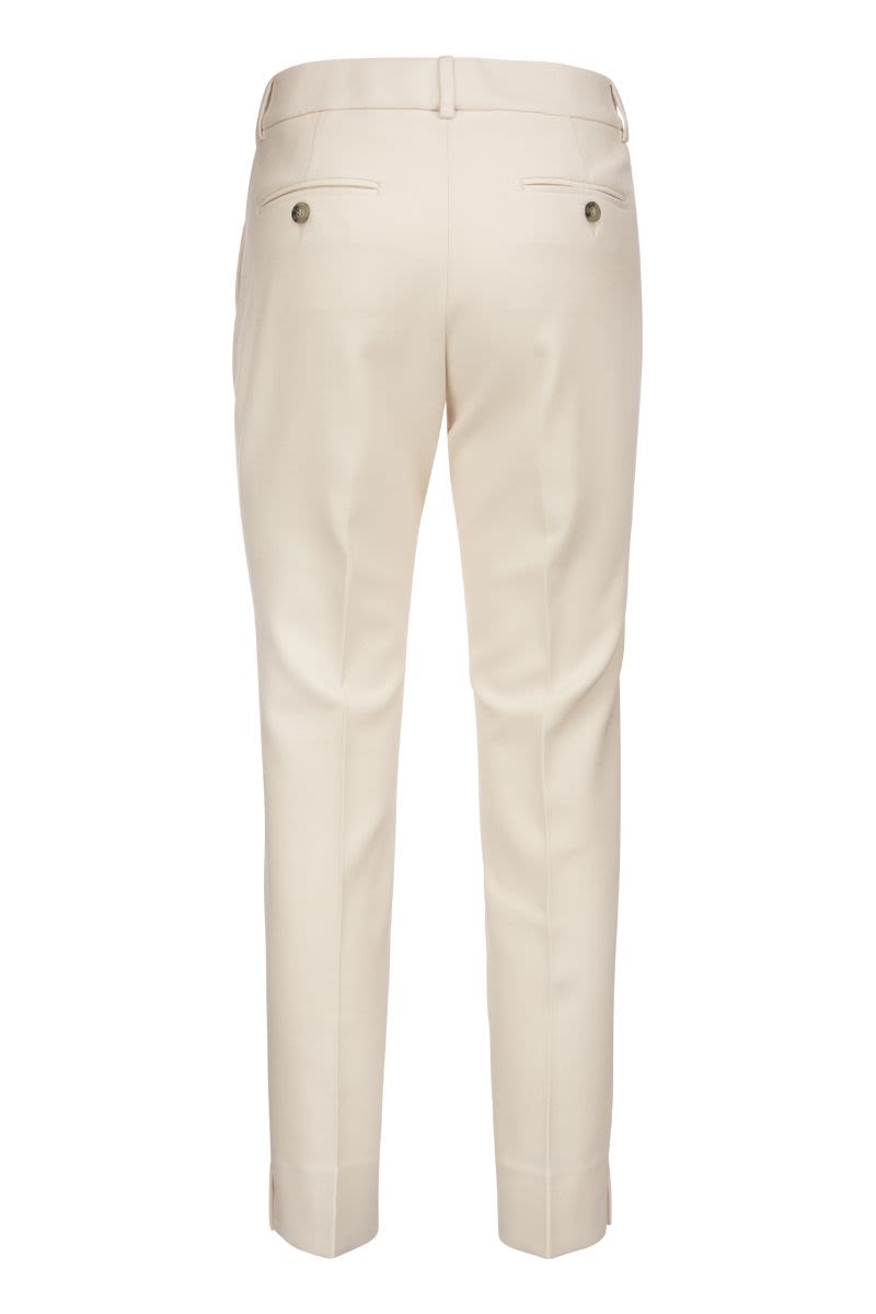 Trousers with slits in stretch viscose canvas - VOGUERINI