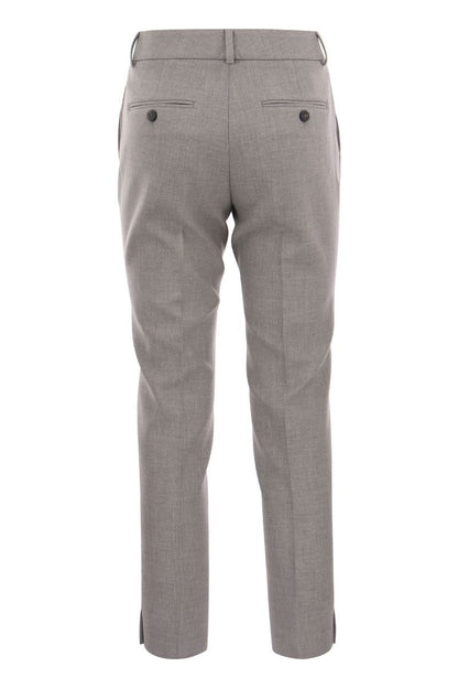 Stretch cotton gabardine cigarette trousers - VOGUERINI