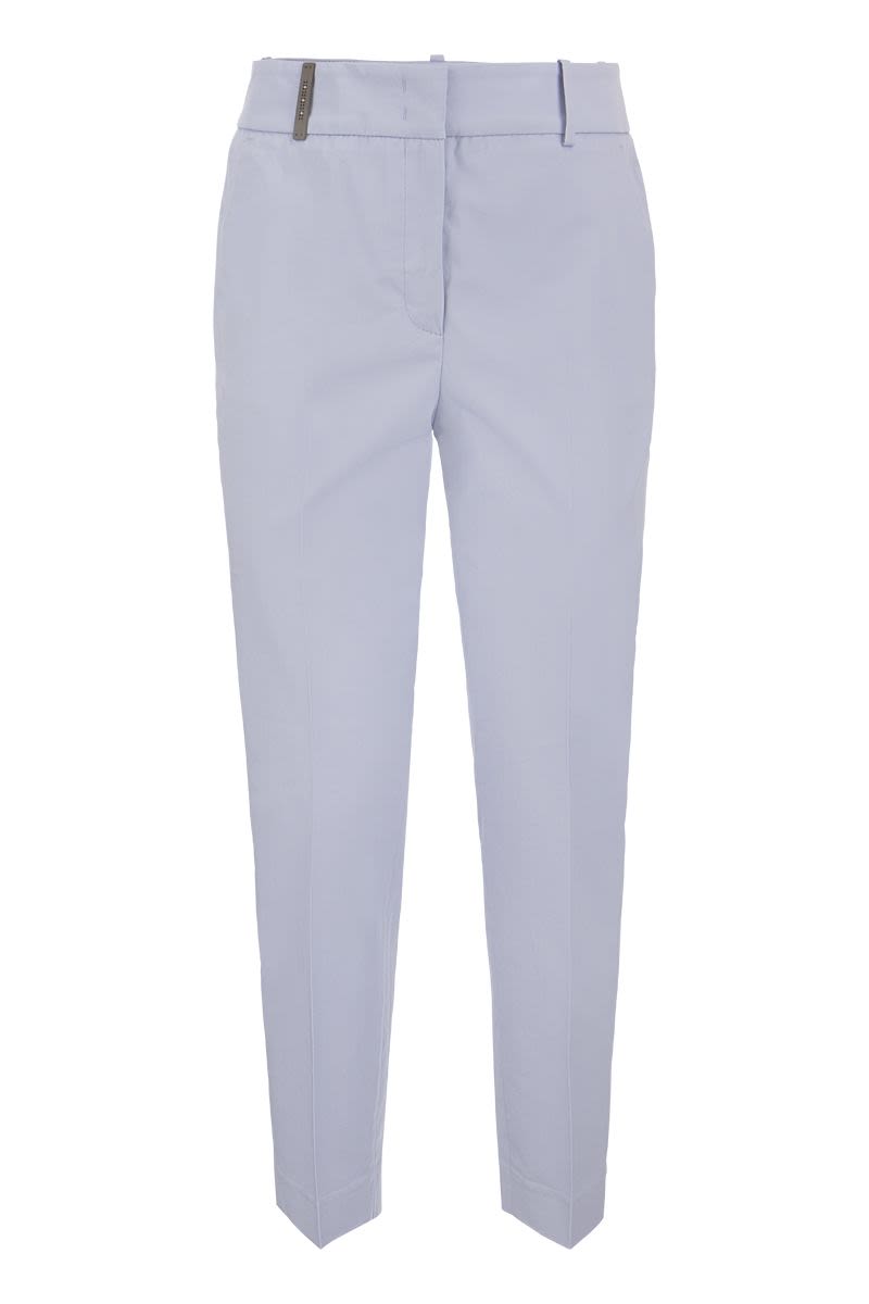 Stretch Cotton Trousers - VOGUERINI