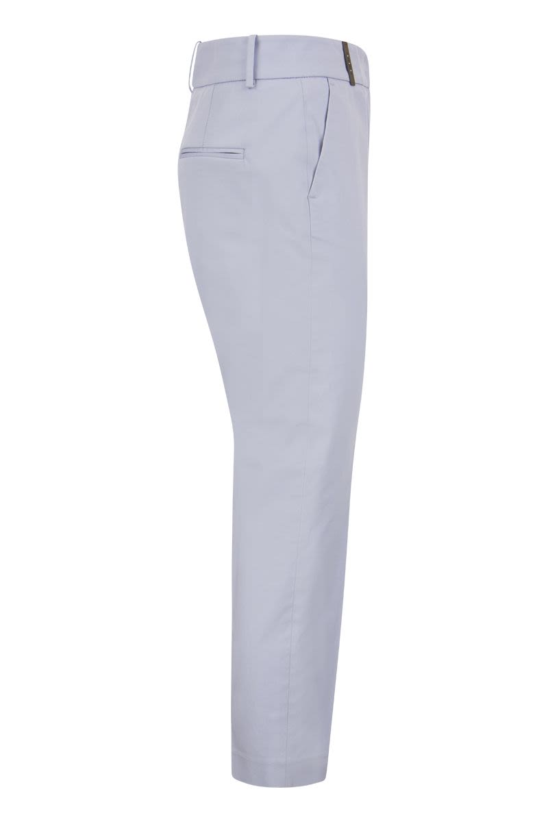 Stretch Cotton Trousers - VOGUERINI