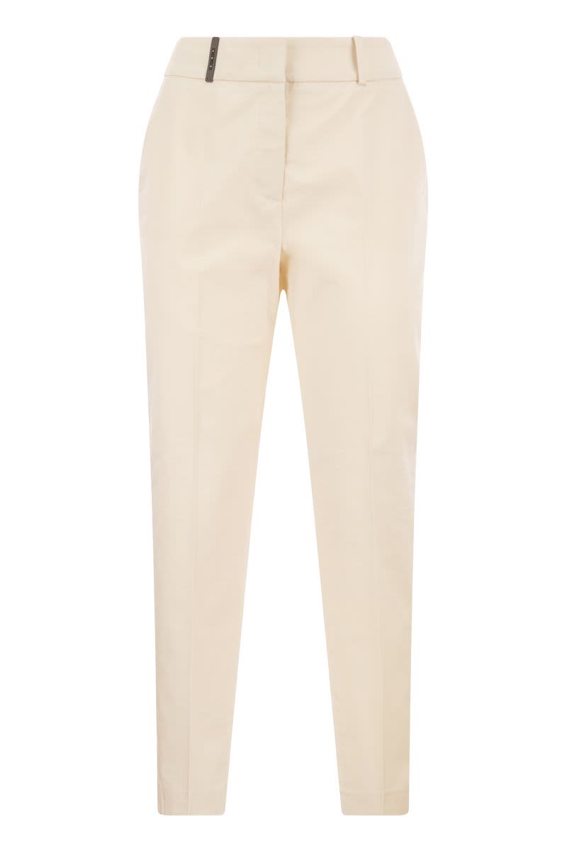 Stretch Cotton Trousers - VOGUERINI