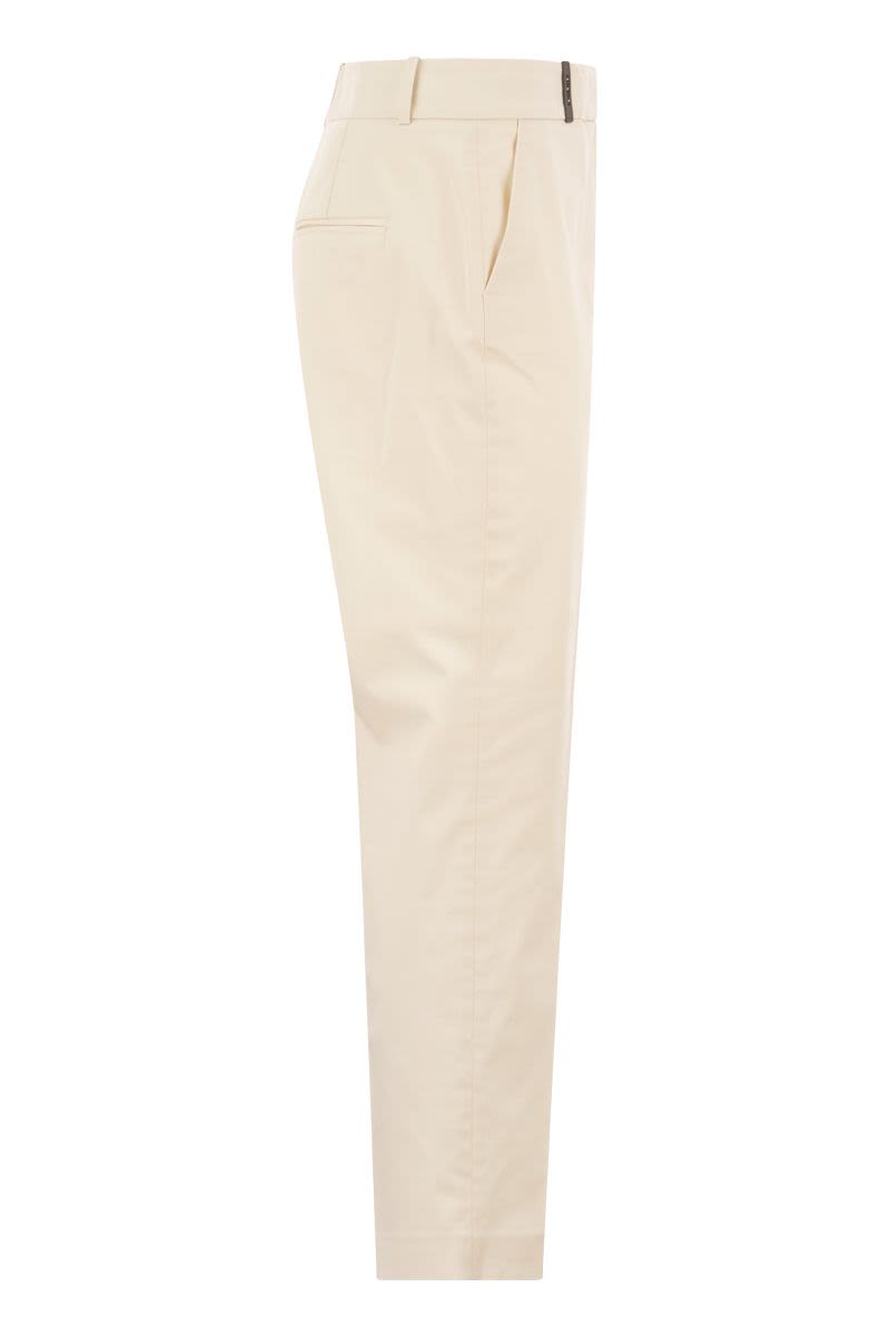 Stretch Cotton Trousers - VOGUERINI