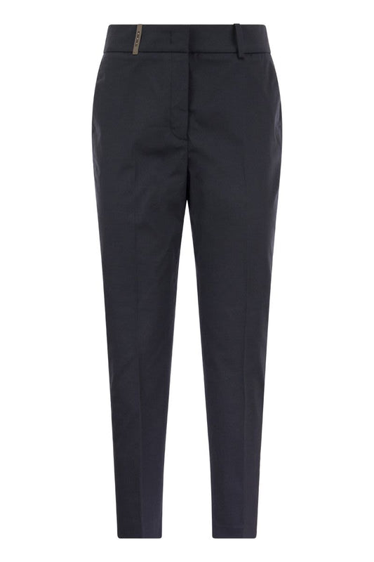 Stretch Cotton Trousers - VOGUERINI