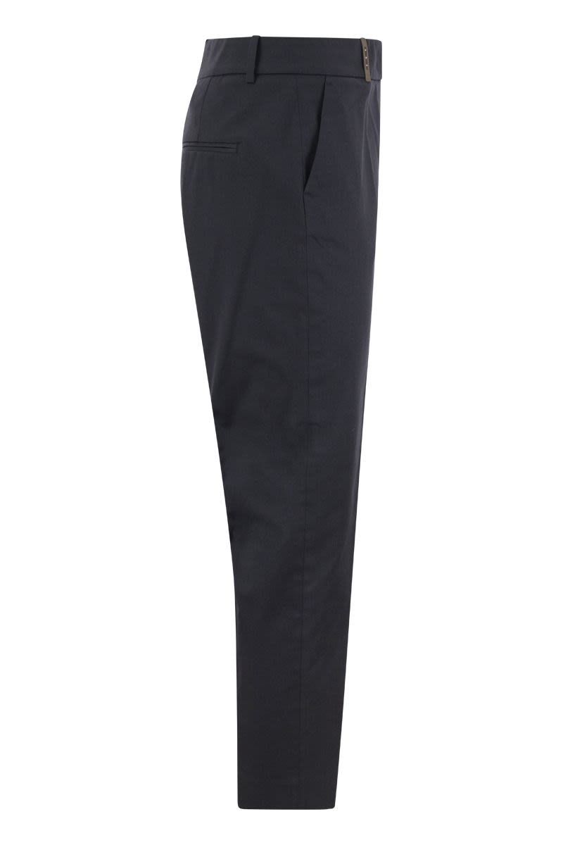 Stretch Cotton Trousers - VOGUERINI