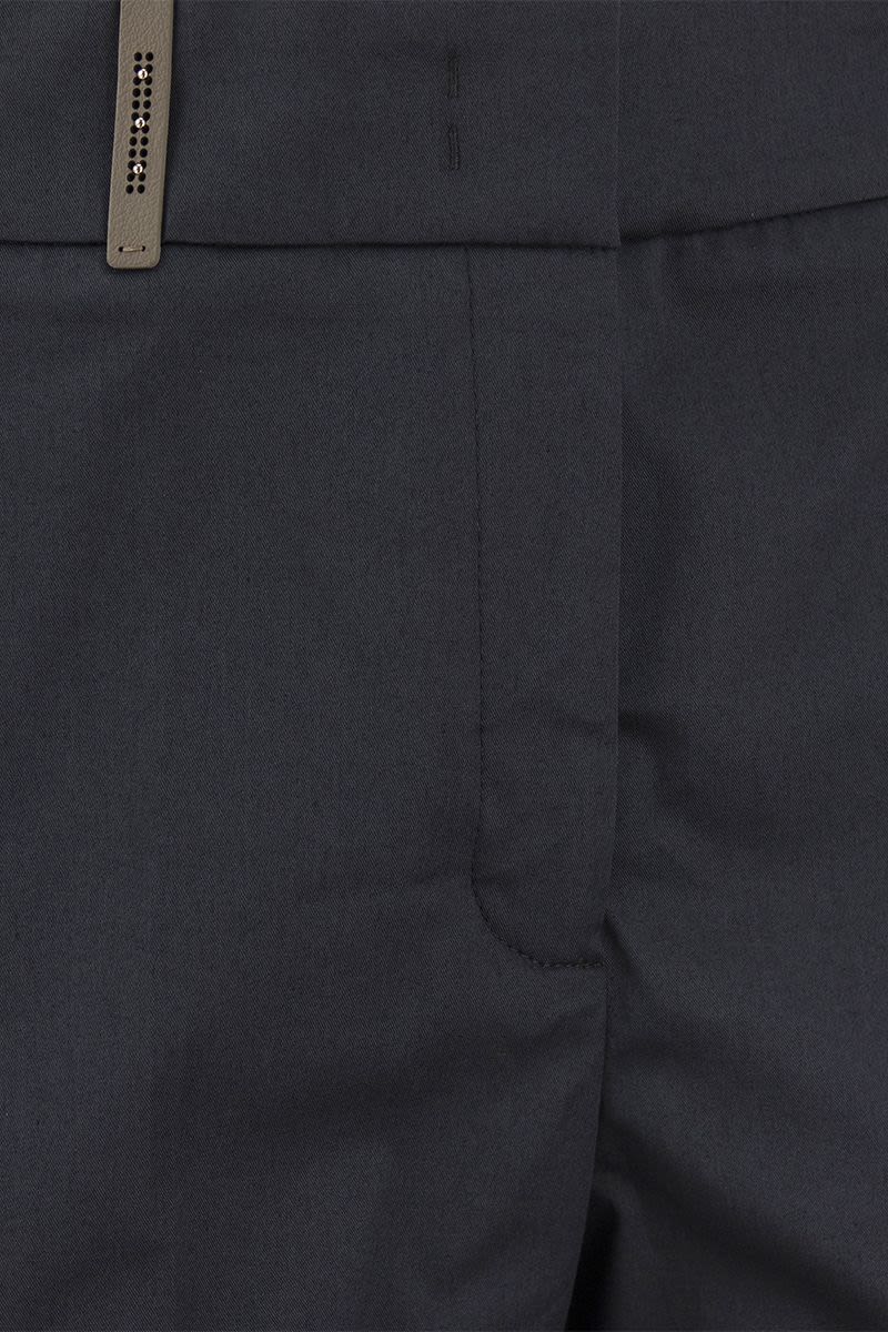 Stretch Cotton Trousers - VOGUERINI