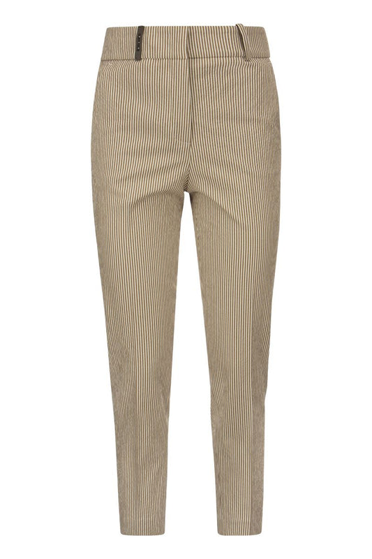 Techno trousers in Pinstripe Stretch Cotton - VOGUERINI