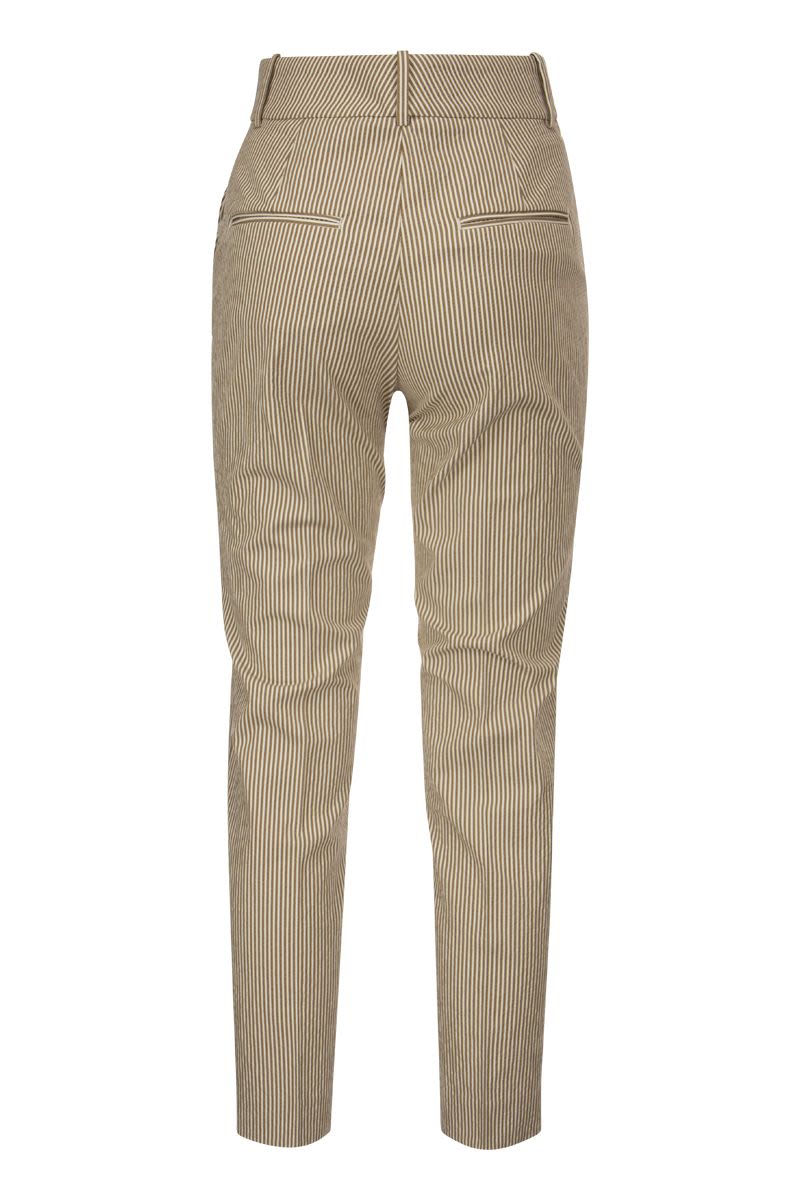 Techno trousers in Pinstripe Stretch Cotton - VOGUERINI