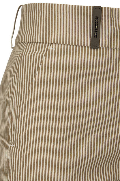 Techno trousers in Pinstripe Stretch Cotton - VOGUERINI