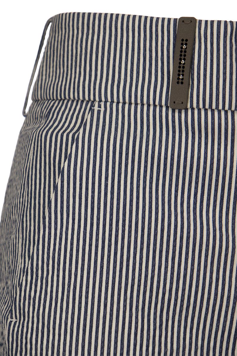 Techno trousers in Pinstripe Stretch Cotton - VOGUERINI