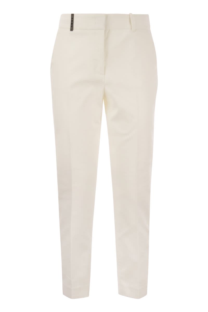 Iconic Fit trousers in comfort cotton satin - VOGUERINI