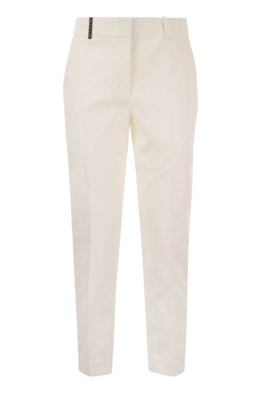 Iconic Fit trousers in comfort cotton satin - VOGUERINI