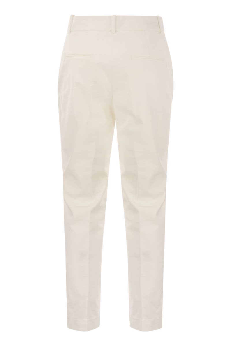 Iconic Fit trousers in comfort cotton satin - VOGUERINI