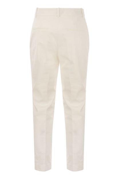 Iconic Fit trousers in comfort cotton satin - VOGUERINI