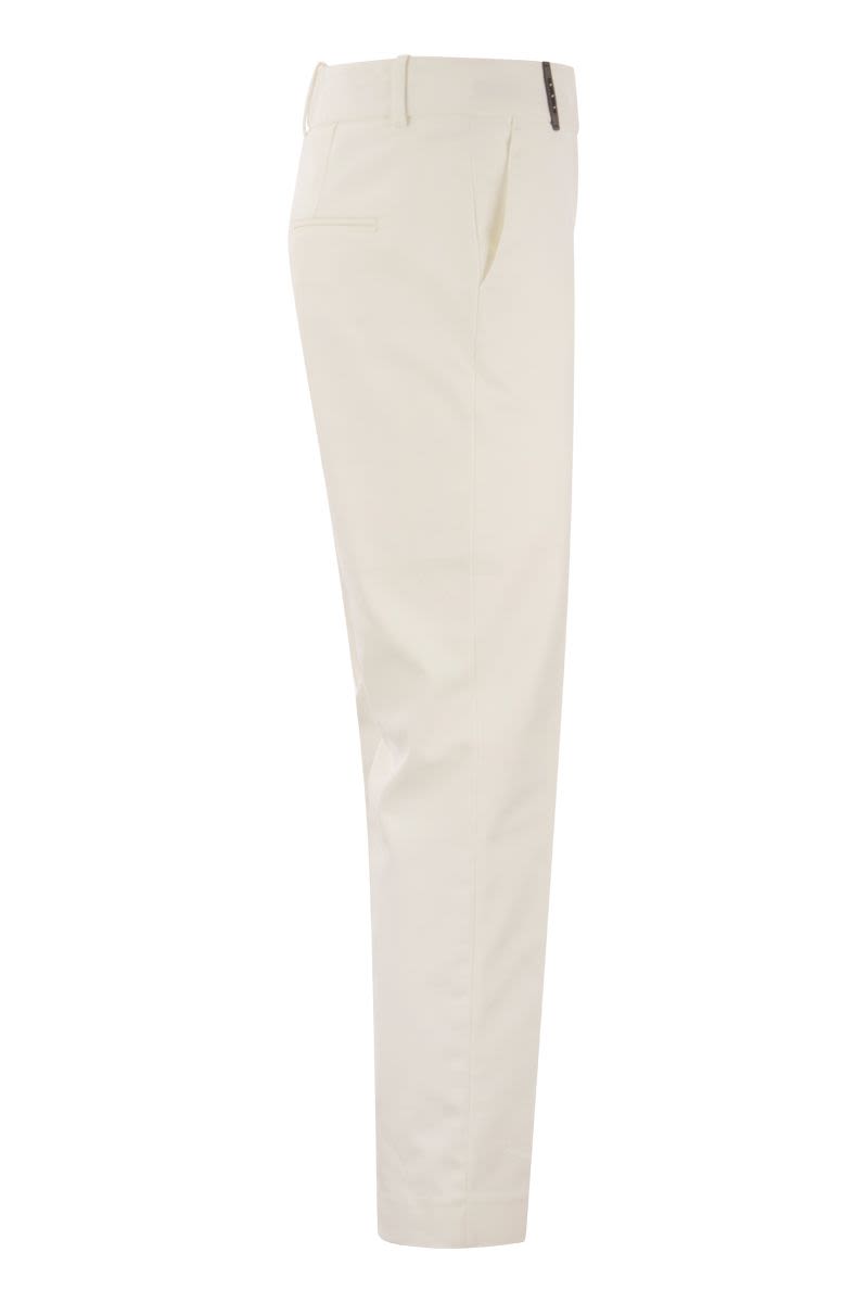 Iconic Fit trousers in comfort cotton satin - VOGUERINI