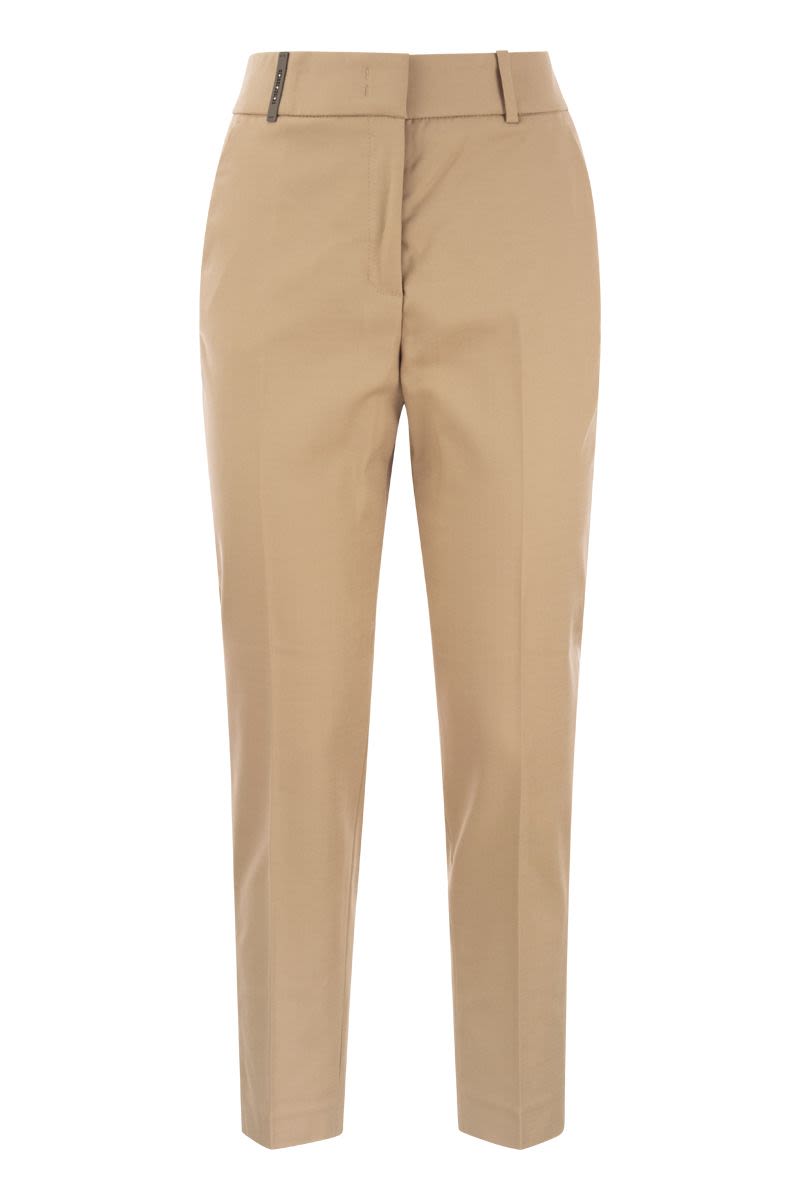 Iconic Fit trousers in comfort cotton satin - VOGUERINI