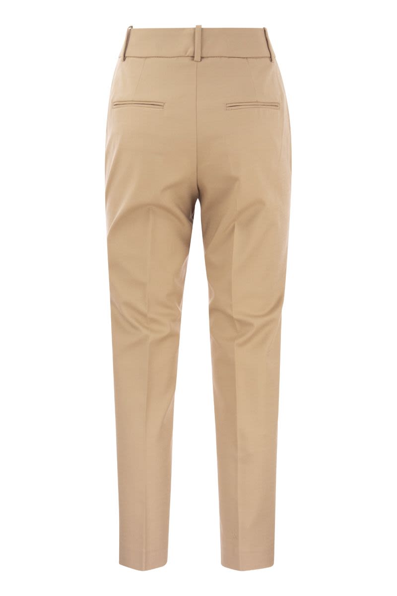 Iconic Fit trousers in comfort cotton satin - VOGUERINI