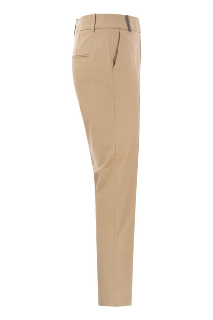 Iconic Fit trousers in comfort cotton satin - VOGUERINI