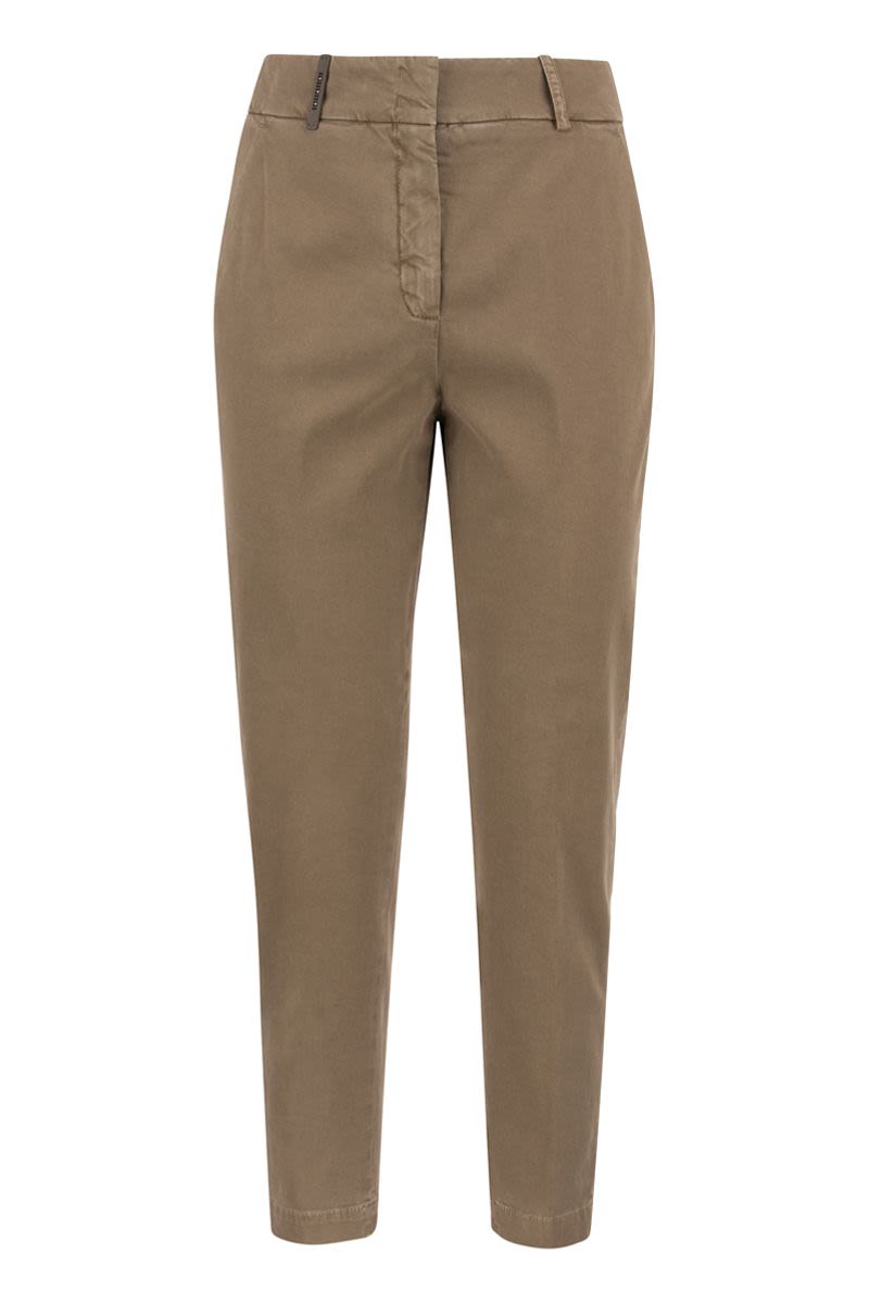 Stretch cotton Gabardine cigarette Trousers - VOGUERINI