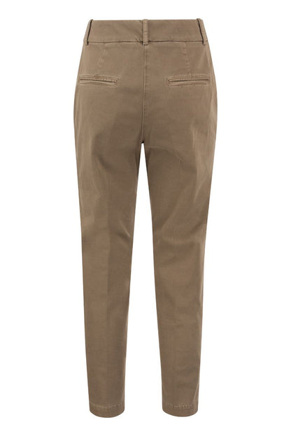 Stretch cotton Gabardine cigarette Trousers - VOGUERINI