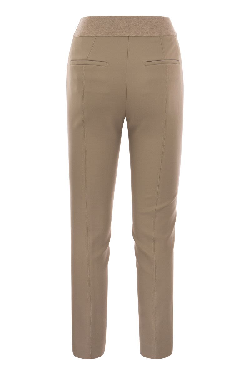 Skinny fit trousers in viscose and cotton - VOGUERINI