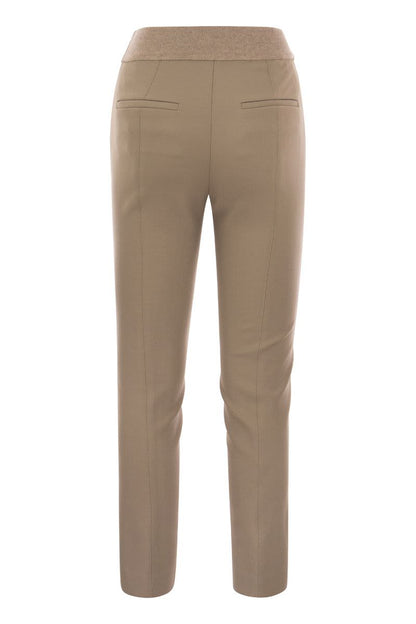 Skinny fit trousers in viscose and cotton - VOGUERINI