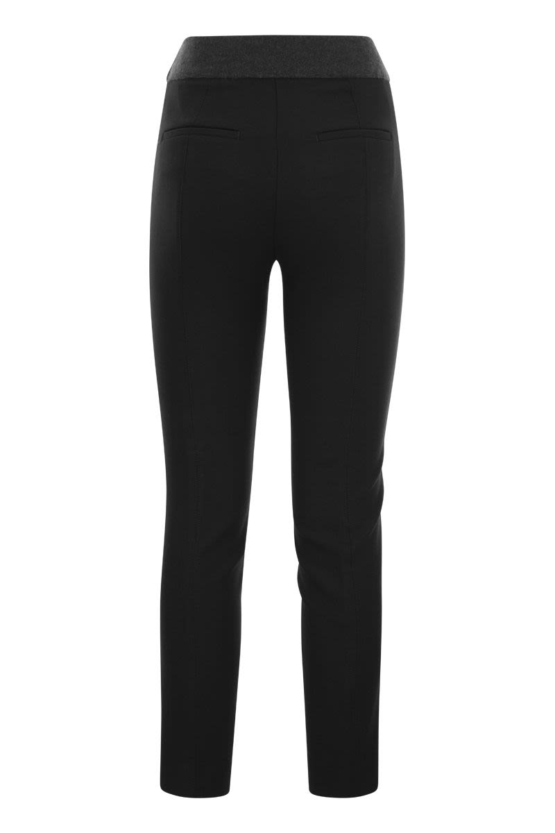 Skinny fit trousers in viscose and cotton - VOGUERINI