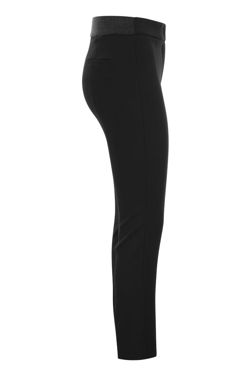 Skinny fit trousers in viscose and cotton - VOGUERINI