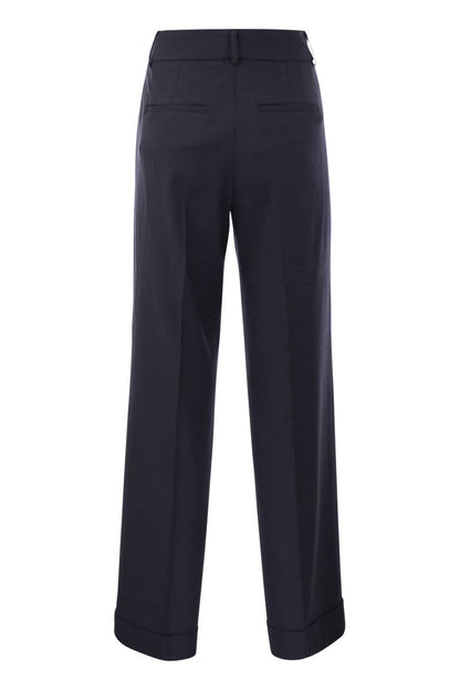 Stretch viscose-blend canvas trousers