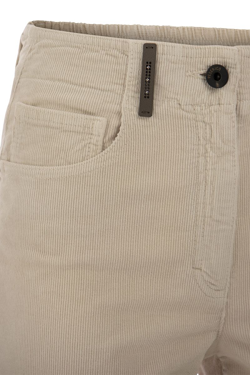 Milleraies striped velvet 5-pocket trousers - VOGUERINI