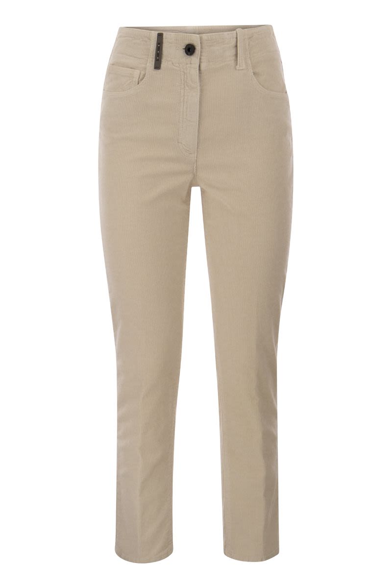 Milleraies striped velvet 5-pocket trousers - VOGUERINI