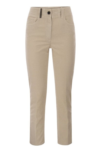 Milleraies striped velvet 5-pocket trousers - VOGUERINI