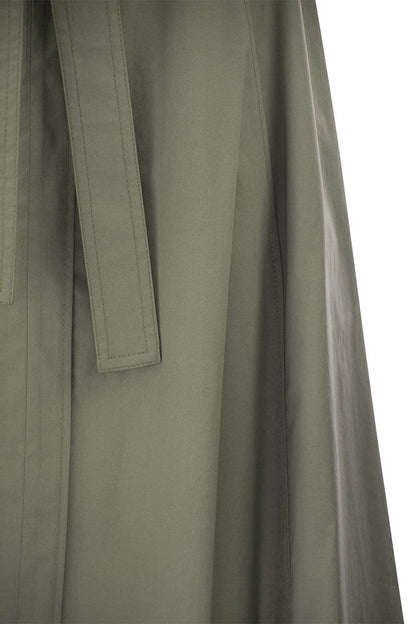 Long skirt in lightweight stretch cotton satin