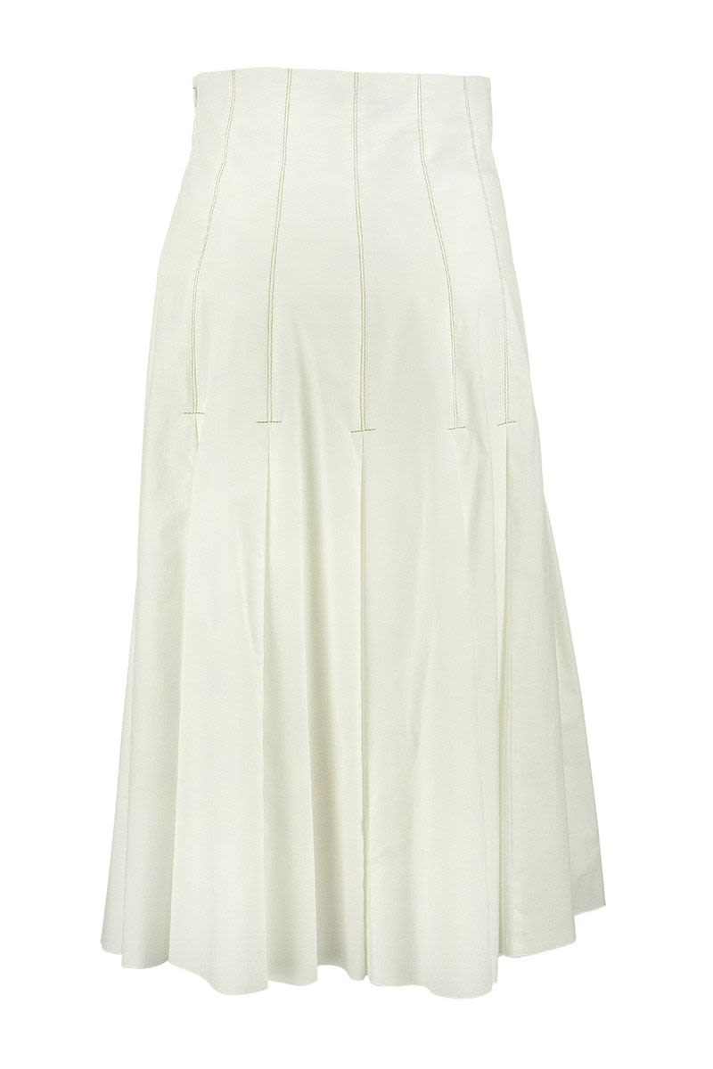 Slightly stretch cotton satin midi skirt - VOGUERINI