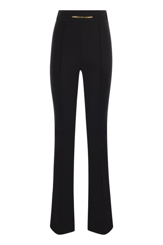 Crepe palazzo trousers with horsebit - VOGUERINI