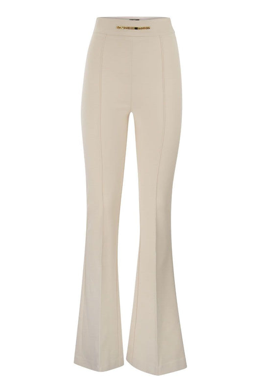 Crepe palazzo trousers with horsebit - VOGUERINI