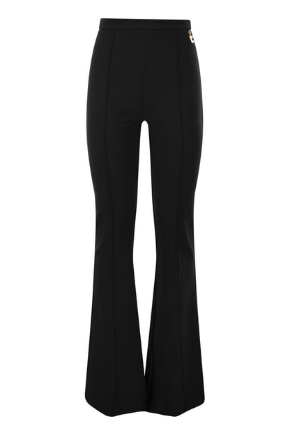 Stretch crepe palazzo trousers with charms - VOGUERINI