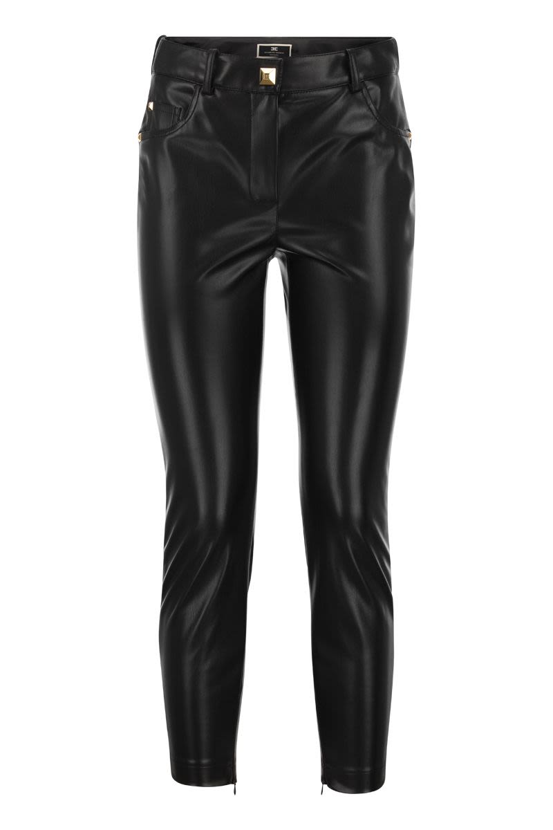 Faux leather skinny trousers