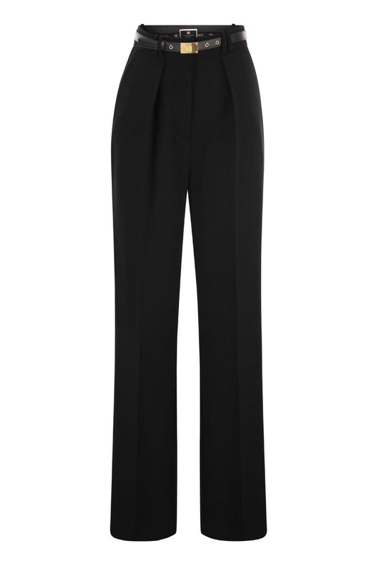 Crepe trousers with belt - VOGUERINI