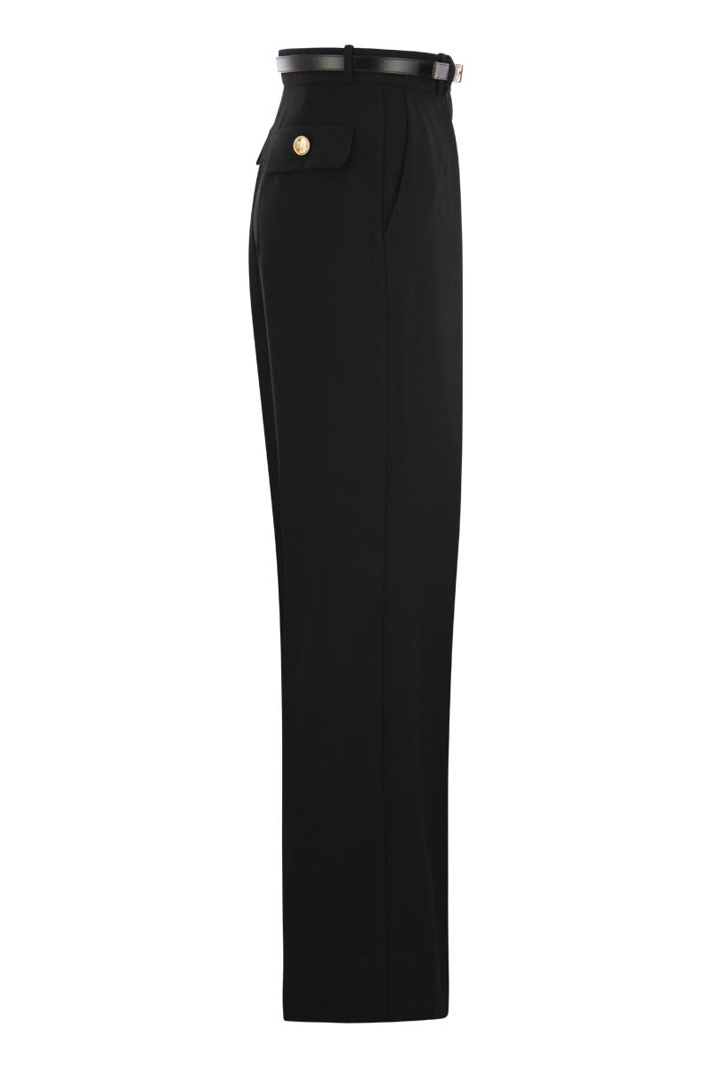 Crepe trousers with belt - VOGUERINI