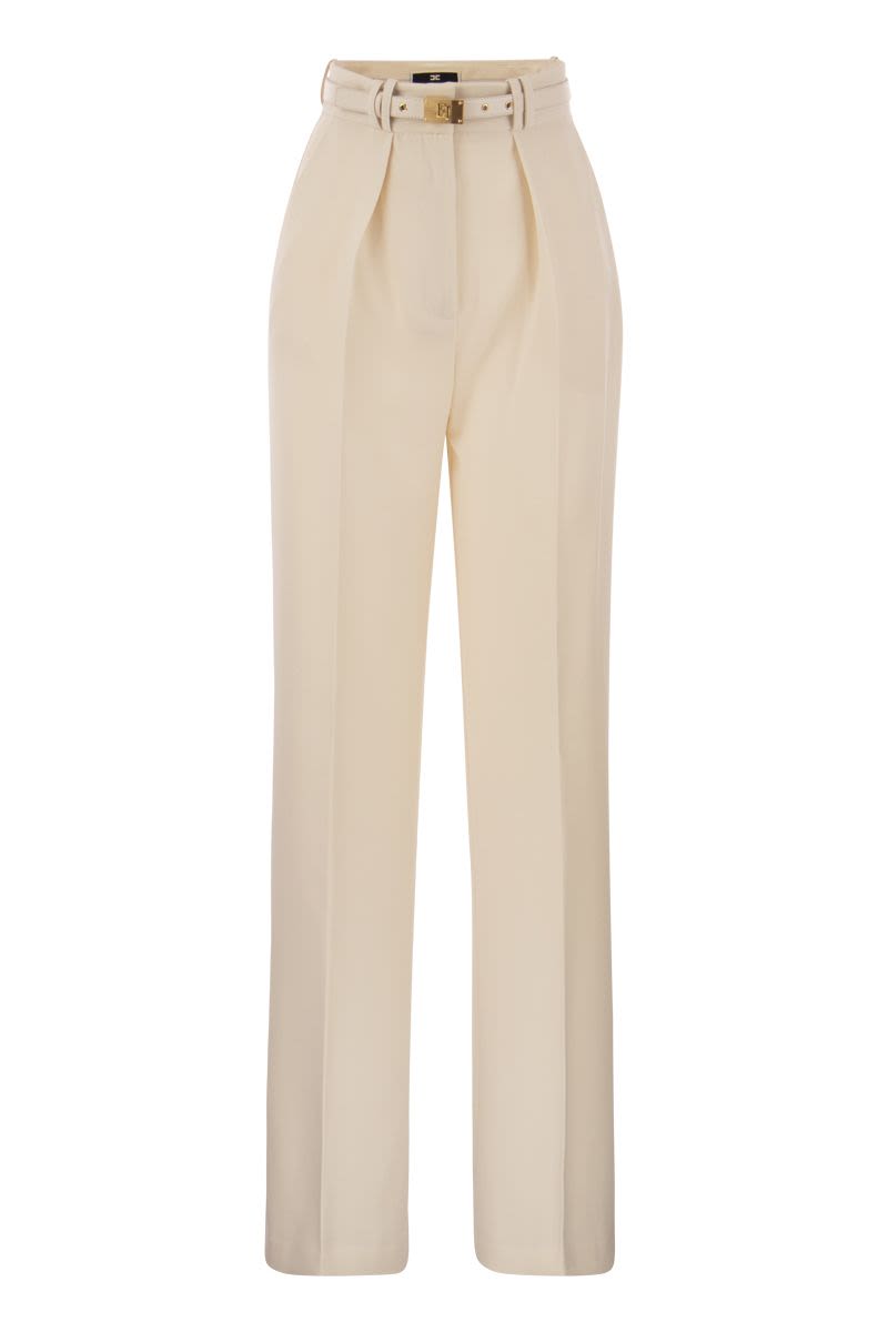 Crepe trousers with belt - VOGUERINI