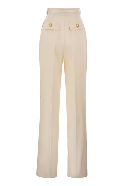 Crepe trousers with belt - VOGUERINI