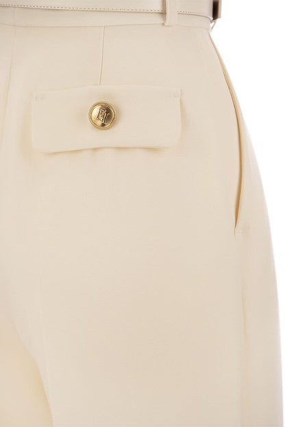 Crepe trousers with belt - VOGUERINI