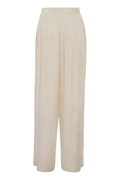 Viscose Velvet Loose Trousers - VOGUERINI