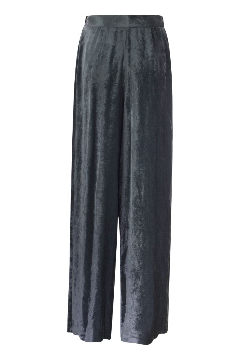 Viscose Velvet Loose Trousers - VOGUERINI