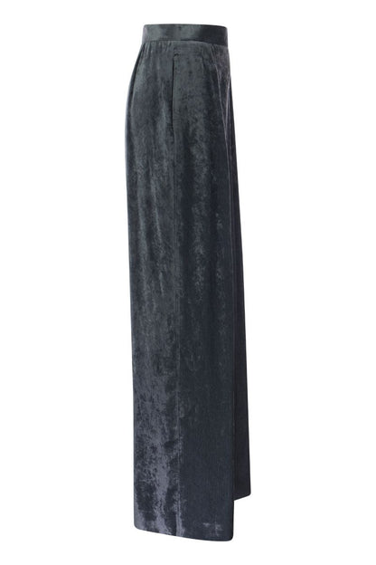 Viscose Velvet Loose Trousers - VOGUERINI