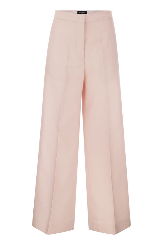 Wool and silk wide trousers - VOGUERINI