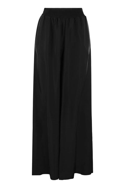 Wide trousers in cupro twill - VOGUERINI