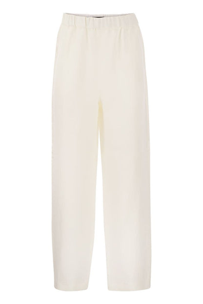 Viscose and linen jogging trousers - VOGUERINI