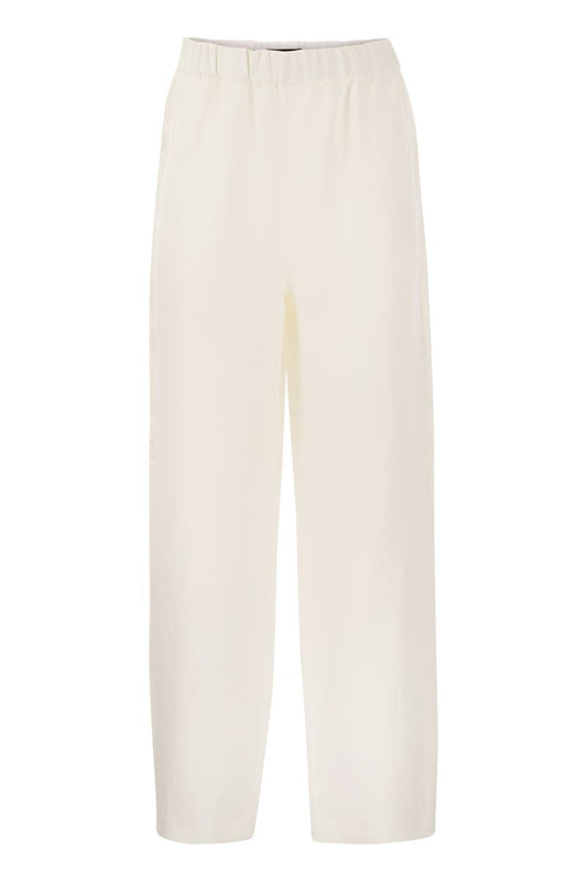 Viscose and linen jogging trousers - VOGUERINI